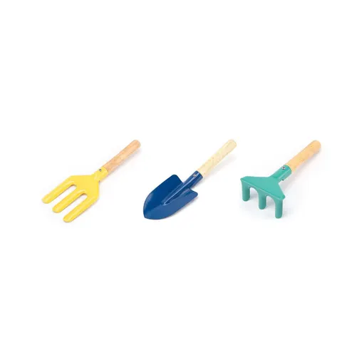 Metal Gardening Tools Set 3 Pieces Trowel Fork Rake – image 1