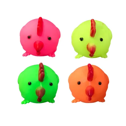 Pet Dog Toy Squeaky Round Chicken Assorted Colours – image 1