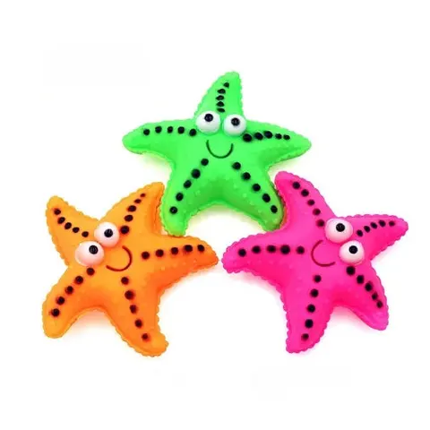 Pet Dog Toy Squeaky Ocean Starfish Assorted Colours – image 1