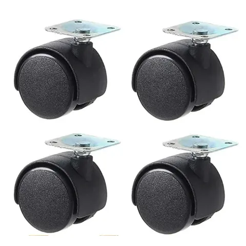 Plastic Round Wheels 2" Pack Of 4 Black – image 1