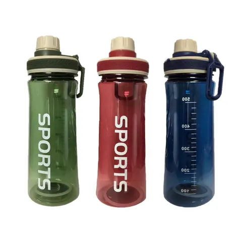 Plastic Sports Gym Drinking Bottle 600Ml Assorted Colours – image 1