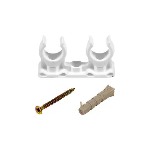 Tycner - Dubbele Klem - 15mm - Met Schroef en Plug – afbeelding 1