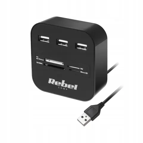 Rebel - USB 2.0 Hub - Splitter - 480 Mb/s - MicroSD – afbeelding 1