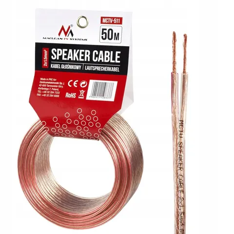 Luidsprekerkabel Maclean Speaker Audiokabel Hifi 50 m – afbeelding 1