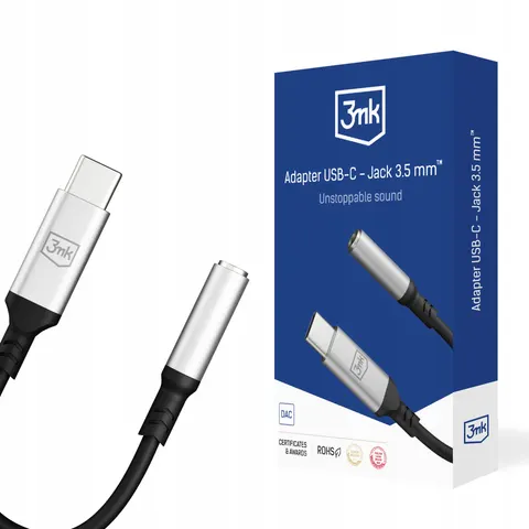 USB-C Audio Adapter - 3,5 mm 3MK, Silber – Grau – Bild 1