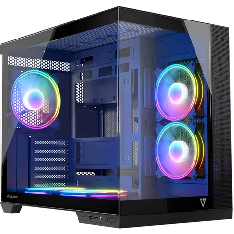 MODECOM Volcano Panorama - Computer Behuizing - ARGB - 5 Ventilatoren - Midi Tower – afbeelding 1