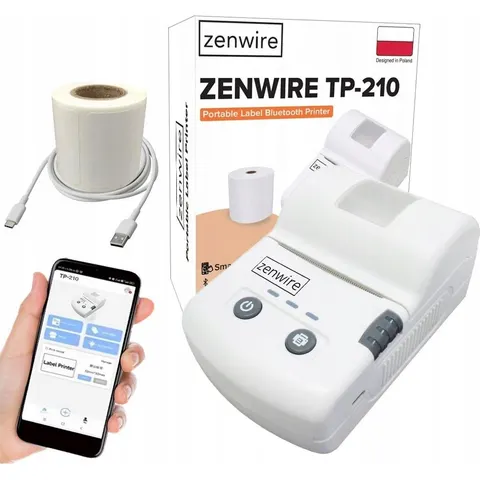 Zenwire TP-210 Thermische Labelprinter - Bluetooth - 203 DPI - USB-C – afbeelding 1