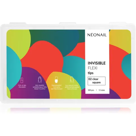 NEONAIL Flexi Tips Invisible false nails type 02 Clear Square 300 pc – image 1