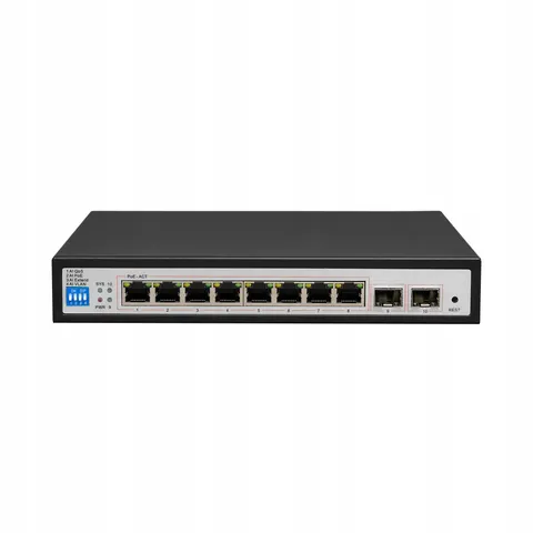 Switch BCS-B-SP08G-2SFP Basic 8 Portowy 8X PoE 2X Uplink Tryby – zdjęcie 1
