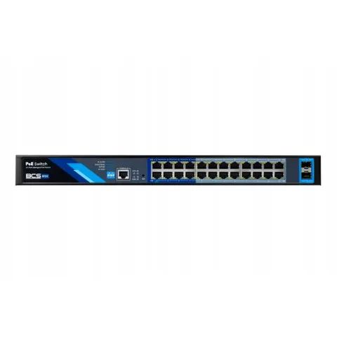 Switch BCS-B-SP24G-2SFP-M Basic 24X PoE 2X Sfp Tryby Diody – zdjęcie 1