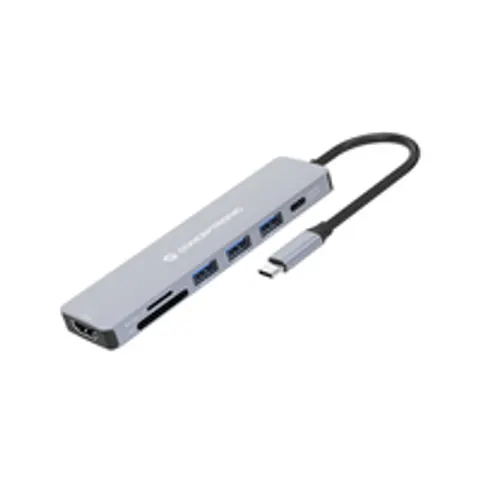Hub USB-C "7-EN-1"(HDMI / USB-C / USB 3.0 / SD / TF) - CONCEPTRONIC – imagen 1