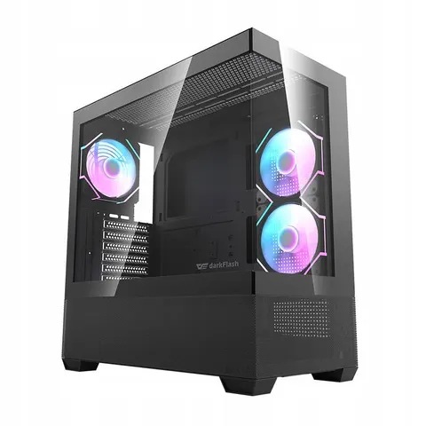 Darkflash Ds900 Air Computerbehuizing (Zwart) + 6 Argb-Ventilatoren – afbeelding 1