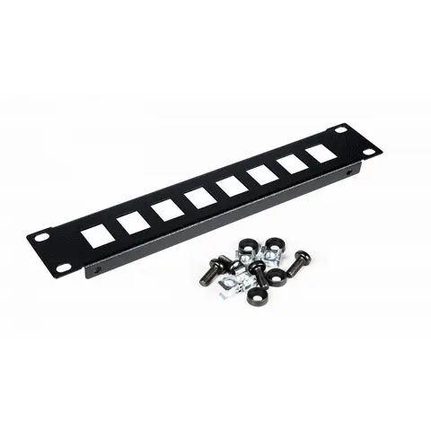 "EQUIP EZKP-10-B - 10"" Keystone patch panel, 8-port, 1 U, black" – image 1