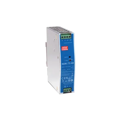 LevelOne Industrie Netzteil 48VDC/ 75W+DIN-Schiene silber – Bild 1