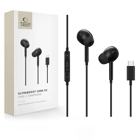 Tech-protect Ultraboost Type-c Earphone Core G3 Black – zdjęcie 1