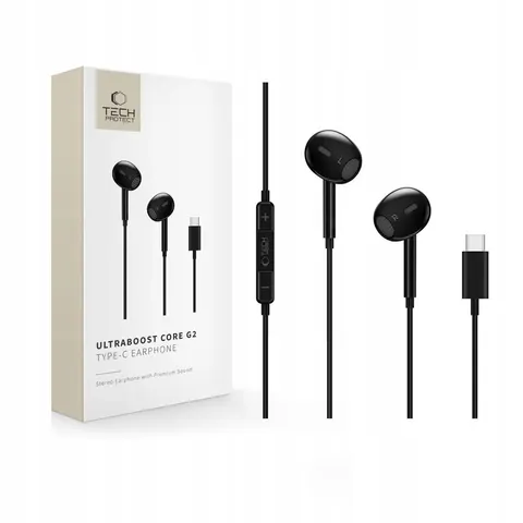 Słuchawki Tech-Protect Ultraboost Core G2 Usb-c czarne – zdjęcie 1