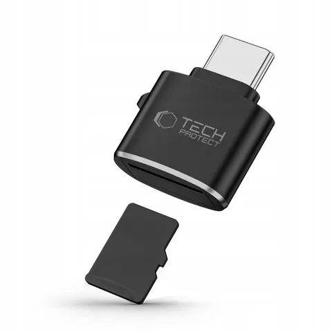 USB-C Kartenleser Tech-Protect Ultraboost, microSD, Schwarz – Bild 1