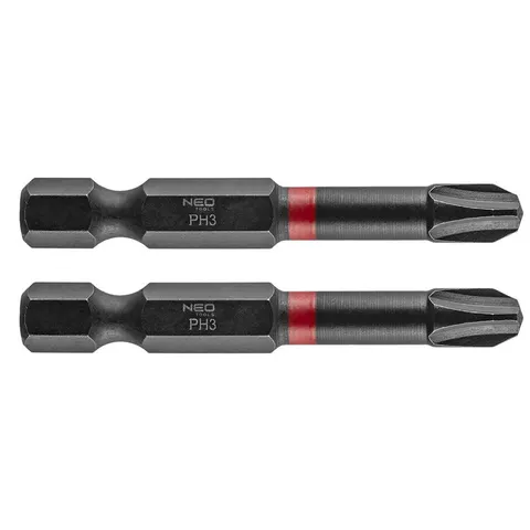 2x Slagbits PH3 x 50mm, Staal S2, 1/4" Hex – afbeelding 1