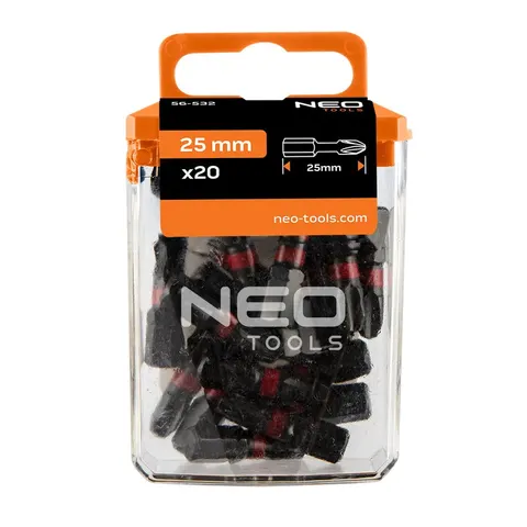20x PH3 Slagbits 25mm HEX 1/4" S2 Stal NEOLS – afbeelding 1