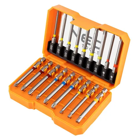 NEO TOOLS Bitset 18 Delen - 75mm - 1/4" HEX - S2 Staal – afbeelding 1