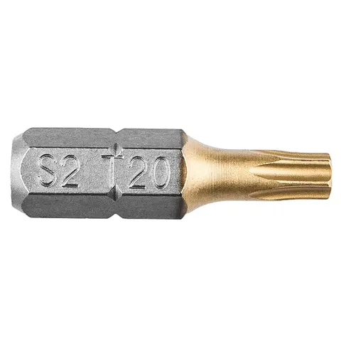 NEO TOOLS TX20 Schroefbits 25mm 2 Stuks - S2 Staal TiN – afbeelding 1