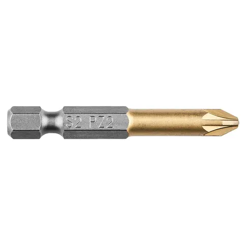 NEO TOOLS PZ2 Schroefbit 50mm HEX 1/4" S2 TiN Staal – afbeelding 1