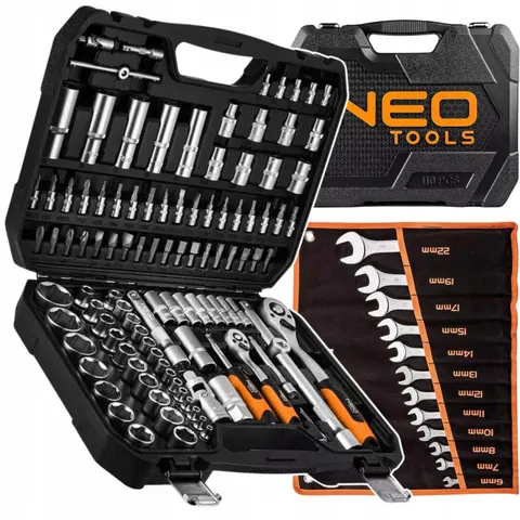 NEO Gereedschapset 110-delig: Dop- & Ringsteeksleutels – afbeelding 1