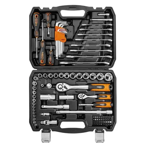 NEO TOOLS Dopsleutelset 100-delig 1/4" & 1/2" – afbeelding 1