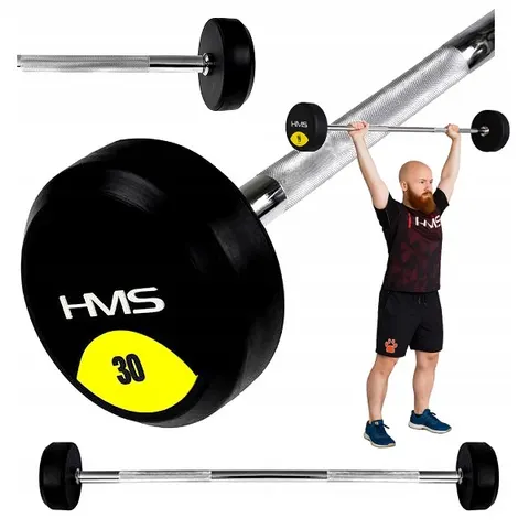 Gummierte Hantelstange HMS GSG-30 – Silber – Bild 1
