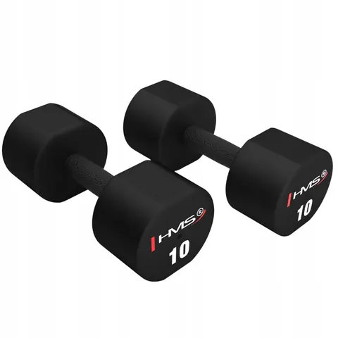 Polyurethan-Dumbbell HMS HPT10 (x2) – Schwarz – Bild 1