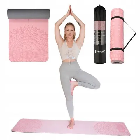 TPE-Yogamatte HMS YM10 – Rosa – Bild 1