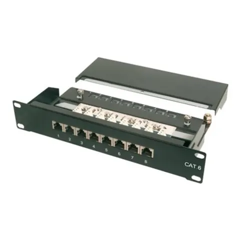 DIGITUS 10, Patch Panel Kat.6, Klasse E, 8 x RJ45, 1 HE – Bild 1