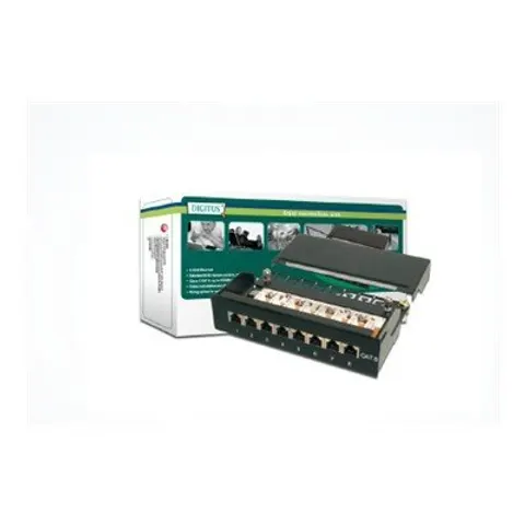 DIGITUS Patchpanel 1HE 8-Port Cat6 geschirmt schwarz – Bild 1