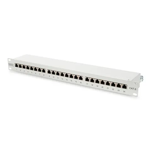 DIGITUS Patchpanel 1HE 24-Port Cat6 geschirmt grau – Bild 1
