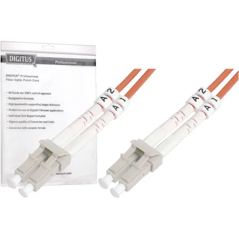 DIGITUS LWL Patchkabel, LC-Duplex - LC-Duplex, OM3, 2,0 m – Bild 1