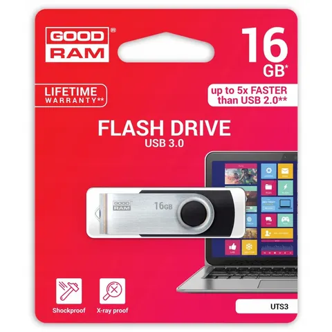 Pendrive USB3.0 16GB UTS3 (Negro) - GOODRAM – imagen 1