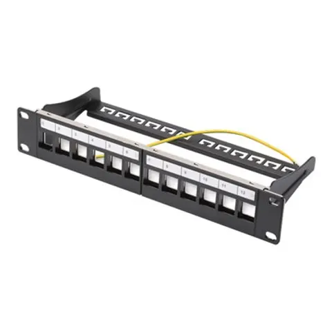 DIGITUS Patchpanel 1HE 12-Port Modular schw. – Bild 1