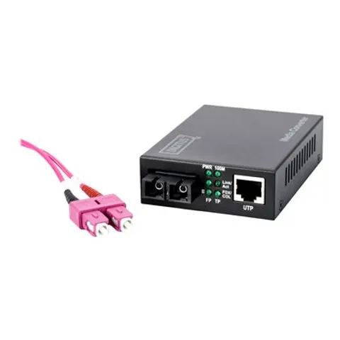 DIGITUS Medienkonverter Fast Ethernet RJ45/SC Multimode – Bild 1