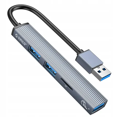Orico Hub Usb-a 5Gbps 3 USB-A, microSD, alu – zdjęcie 1