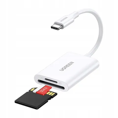 Ugreen Cm265 2-In-1 Usb-C-Kaartlezer (Wit) – afbeelding 1