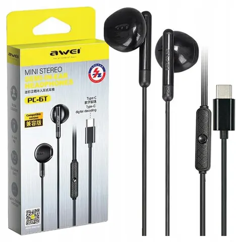 Awei słuchawki stereo PC-6T USB-Cczarny/black – zdjęcie 1