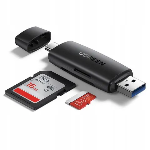 Czytnik kart Ugreen CM304 Usb-a/usb-c SD/microSD (czarny) – zdjęcie 1
