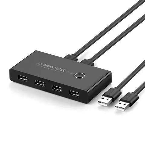 Switch USB UGREEN US216 (30767) Two Sharing Box, 4 x USB-A, Nero – immagine 1