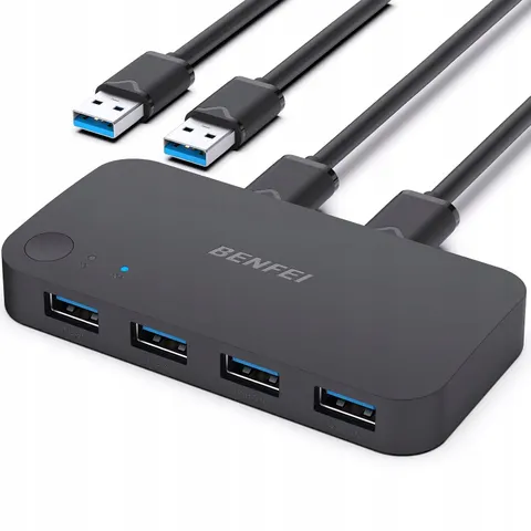Switch USB Benfei, 4 x USB-A 3.0, Nero – immagine 1