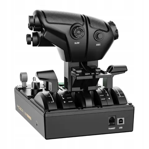 MOZA MTQ Throttle Panel Modulares Throttle-System, austauschbare Flugzeug-Module, vier präzise Achsen, RGB-beleuchtete Bedienelemente – Schwarz – Bild 1