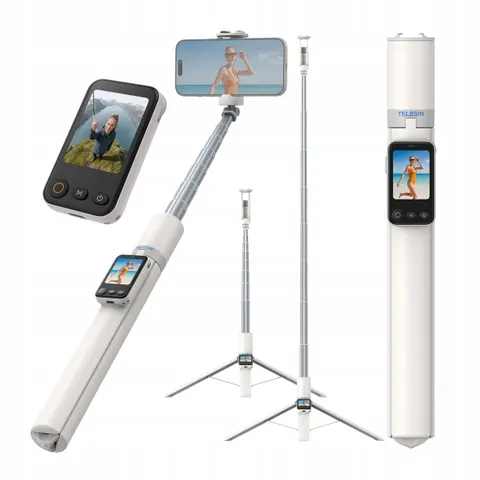Selfie stick z monitorem podglądowym Telesin P1-CSS-02 do smartfonów – zdjęcie 1