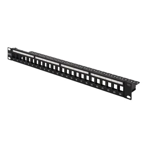DIGITUS 19, Keystone Patch Panel, 24 Port, 1 HE, schwarz – Bild 1