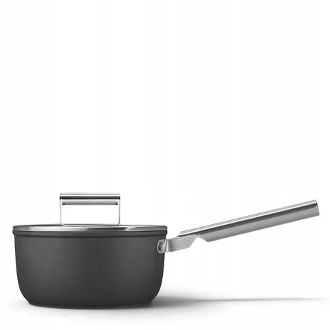 Smeg SPF2012BLM 50' Style Kochgeschirr (alle Herdarten, Schwarz, Kaltgeschmiedetes Aluminium) – Bild 1