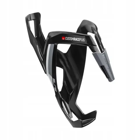 Elite Trinkflaschenhalter CustomRacePlus glanzschwarz/weiß – Bild 1