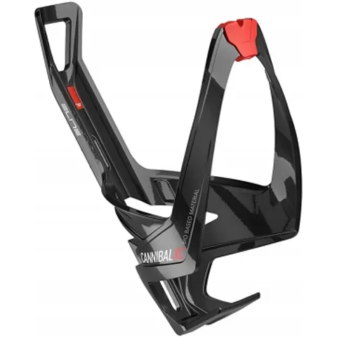 Elite Cannibal XC Bio Bottle Cage Gloss Black / Red – image 1
